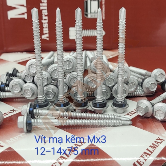 VÍT MẠ KẼM Mx3 12-14x75mm